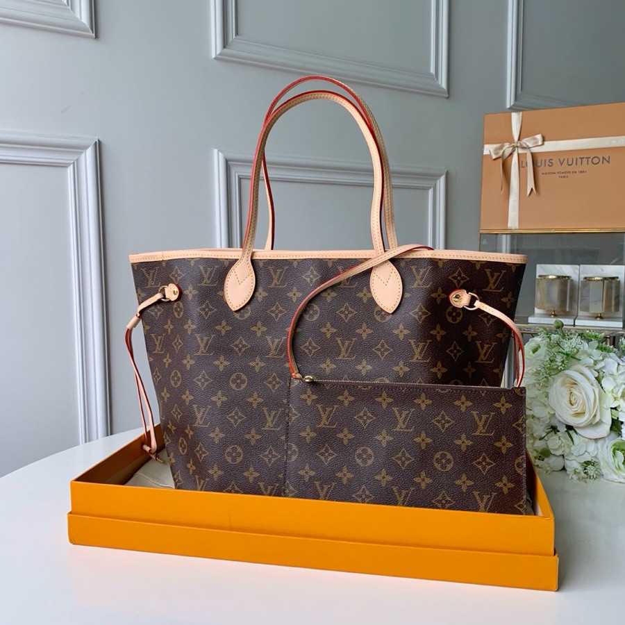 Replica US Louis Vuitton LV Neverfull Luxury Handbags Tote Bags Canvas  Fabric Vintage 