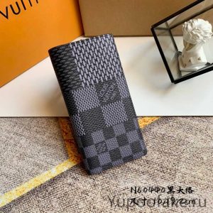 Louis Vuitton AAA Wallet Black Damier Graphite Canvas Cowhide Fabric N60440